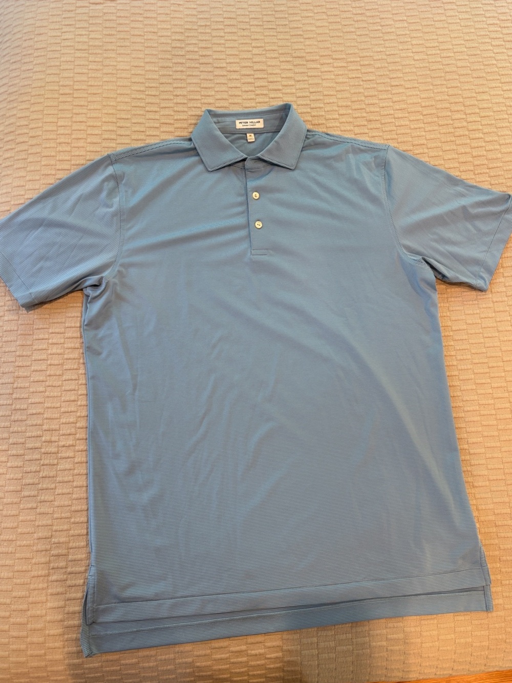 Peter Millar Blue Short-Sleeve Performance Polo - Summer Comfort Size M